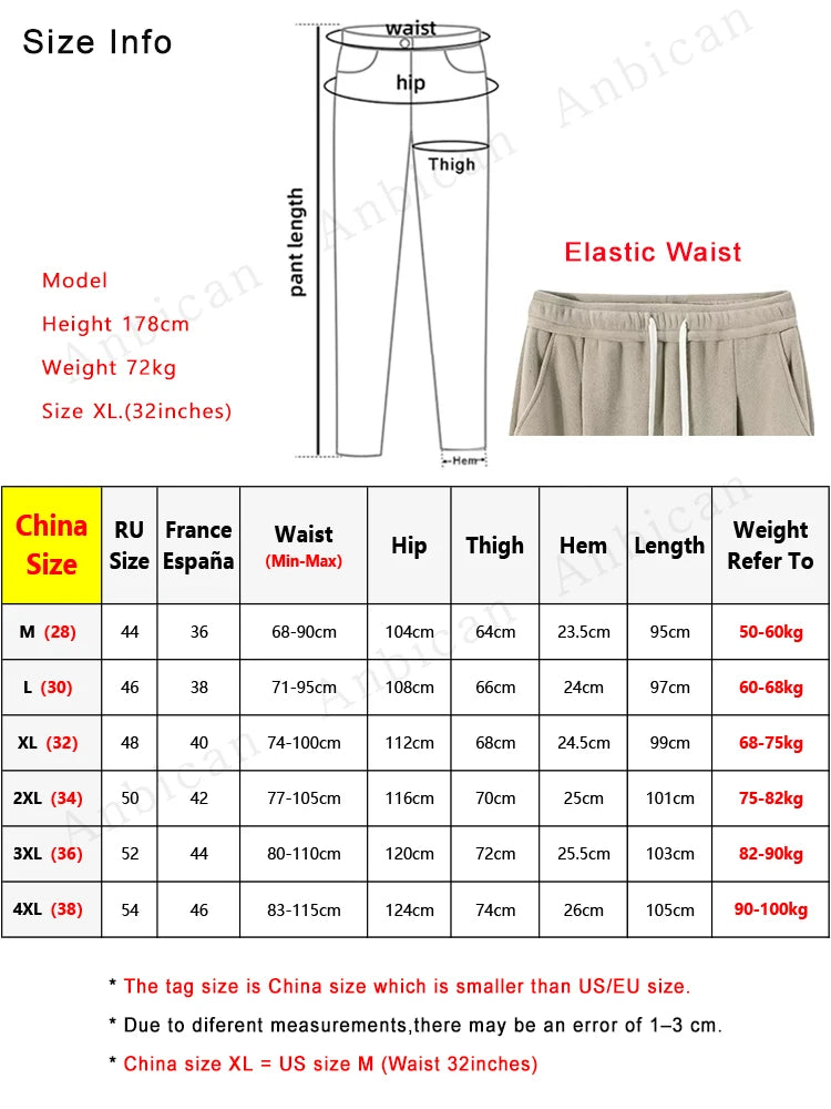 Winter Men's Sweatpants Korean Fashion Thick Warm Fleece Wide Leg Straight Loose Track Pants Male Casual Thermal Velvet Trousers