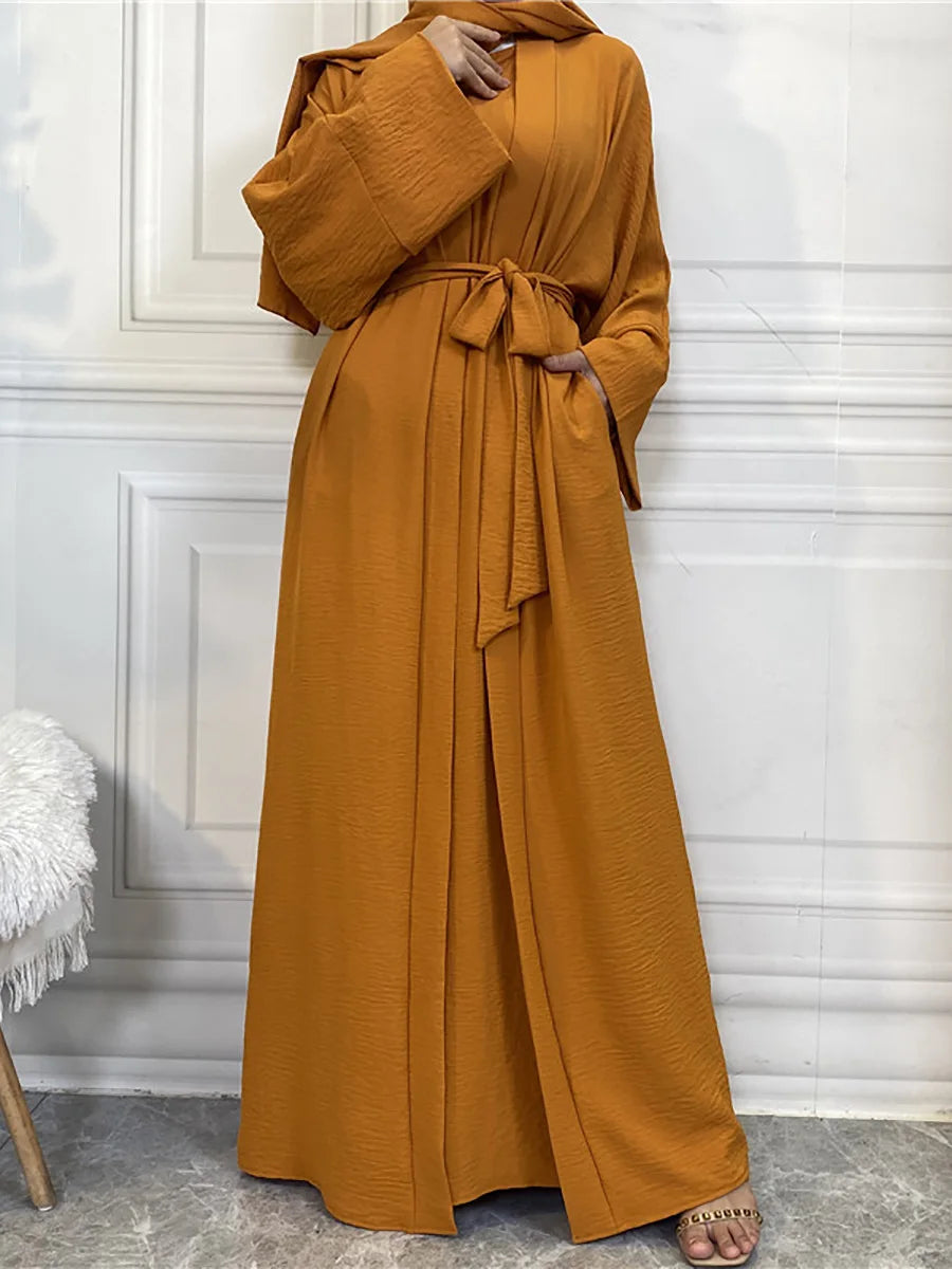 Modest Abayas For Women Muslim Sets Turkey Kaftan Islam Clothing Ramadan Ensembles Musulmans Caftan Marocain Femme Hijab Robe