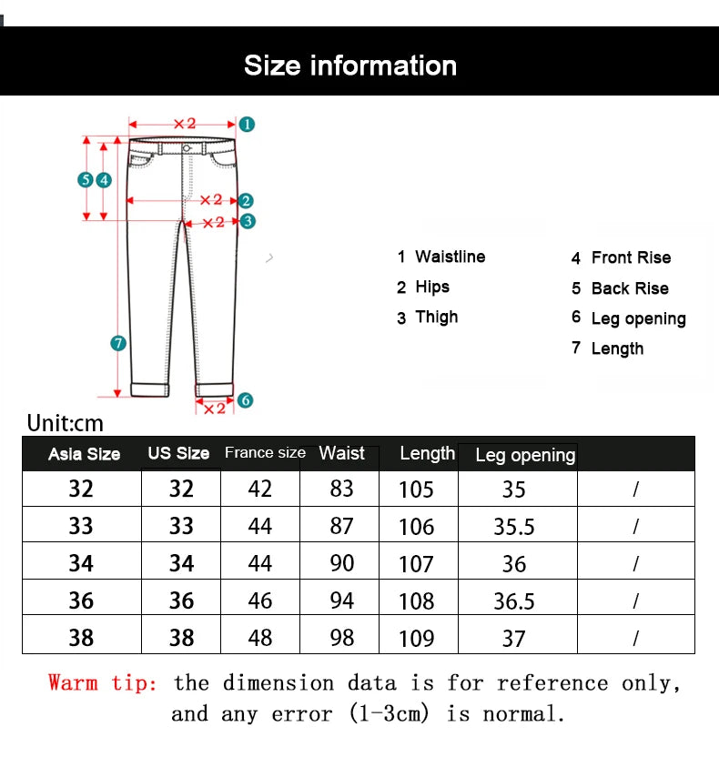 Wthinlee New Business Men's Jeans Casual Straight Stretch Fashion Classic Blue Black Work Denim Trousers Male Brand Clothing