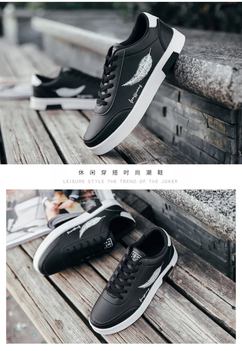 Men's Sneakers Casual Pu Leather Breathable Walking Flat Shoes for Men 2024New Male Tennis Sneaker Soft White Breathable Shoes신발