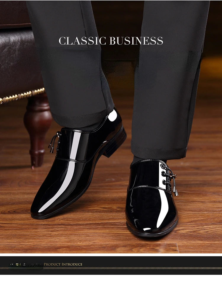 Classic Patent Leather Shoes for Men Business Men's Dress Shoes Fashion Elegant Oxfords Shoes Men's Wedding Party Shoe 2024 New