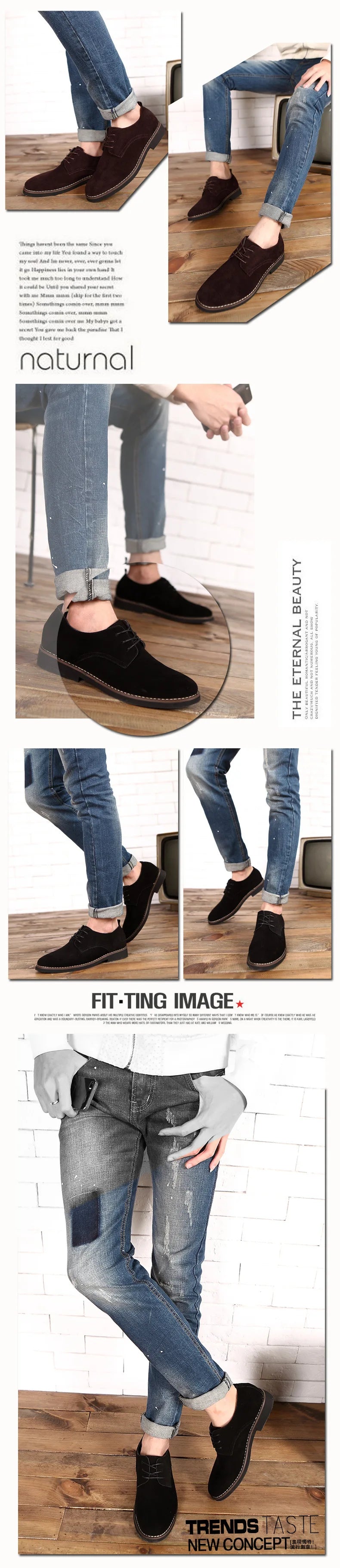 2023 Plus Size 38-48 Oxford Men Shoes PU Suede Leather Spring Autumn Casual Men Leather Shoes Male Dress Shoes