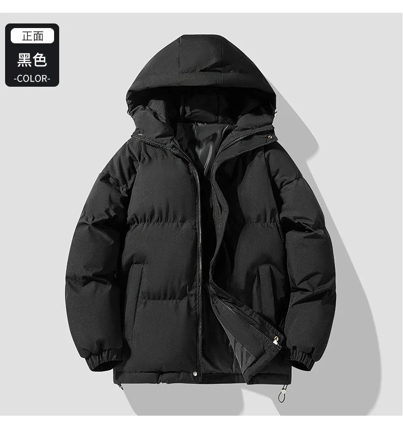 Autumn Winter New Men's Hooded Parkas Solid Warm Couple Jacket Outdoor Casual Outwear Coats Men Cotton Padded Sports Jackets