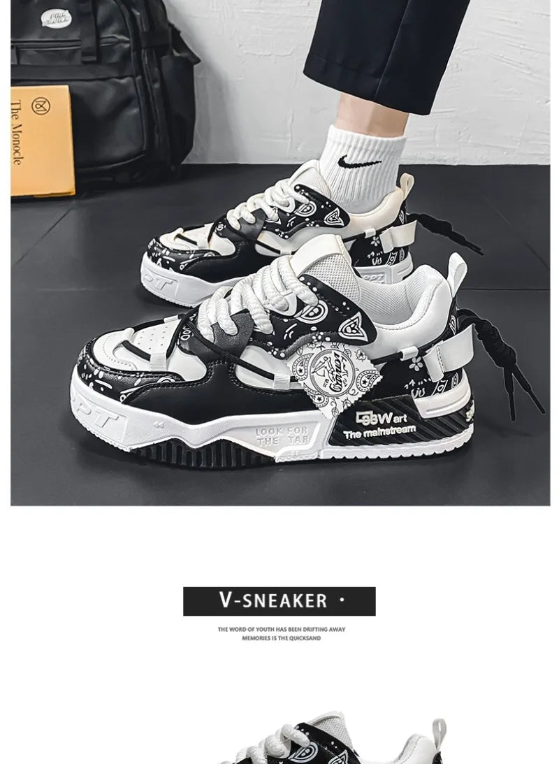 Vulcanize Sneakers Fashion Designer Casual Shoes for Men Luxury Comfortable Walking Shoes Trend Versatile Skateboarding Shoes