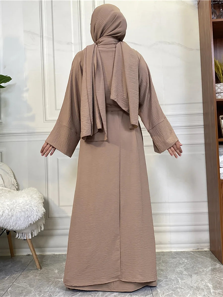 Modest Abayas For Women Muslim Sets Turkey Kaftan Islam Clothing Ramadan Ensembles Musulmans Caftan Marocain Femme Hijab Robe