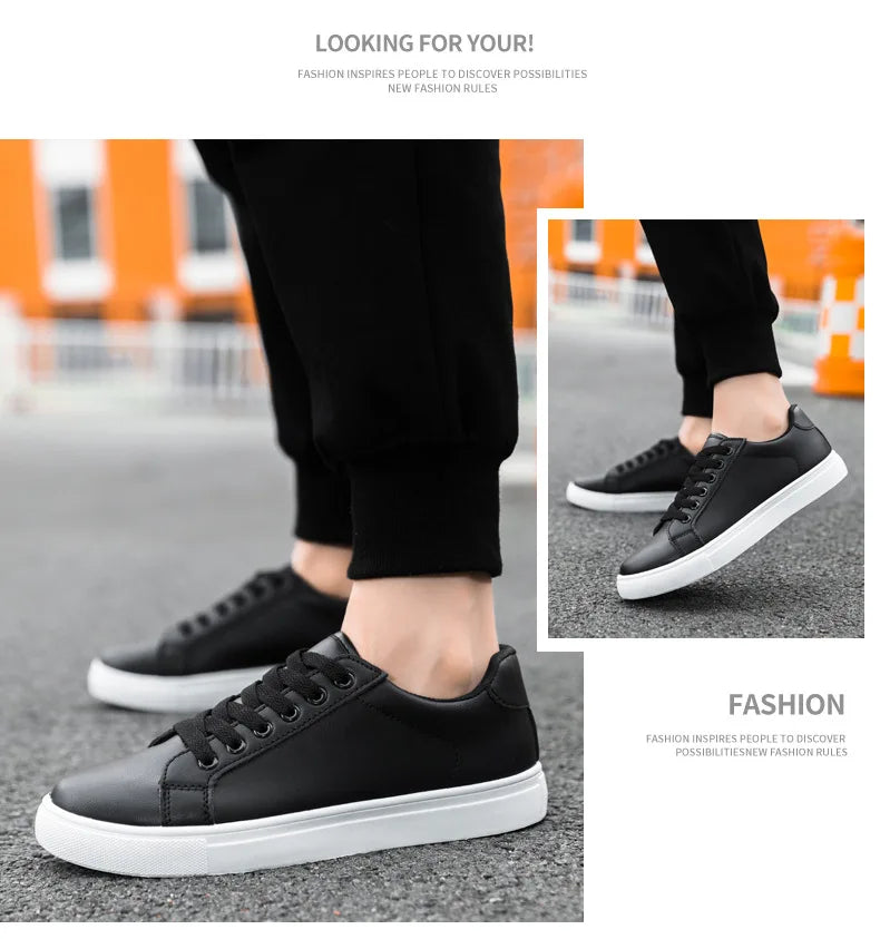 Black Men's Casual Shoes Style Trend Shoes Autumn New Fashion Casual Sneakers for MenNon-slip Lightweight Comfort Flats Shoes