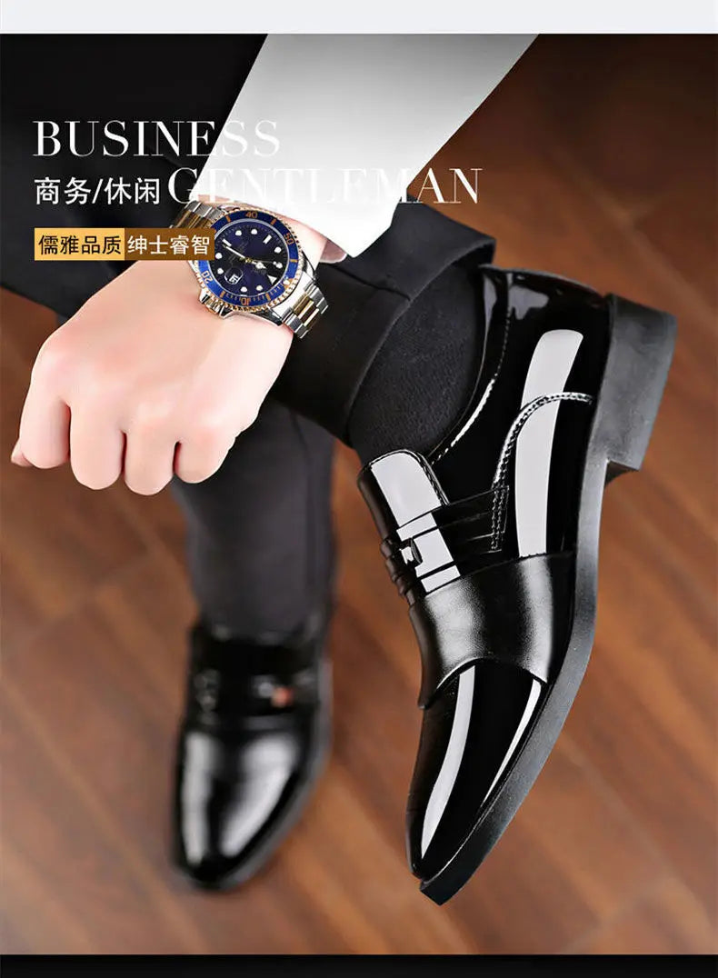 Luxury Men's Dress Shoes Elegant Mens Wedding Party High Quality Dress Shoes Social Man Dress Shoes Round Toe Office Men Loafers