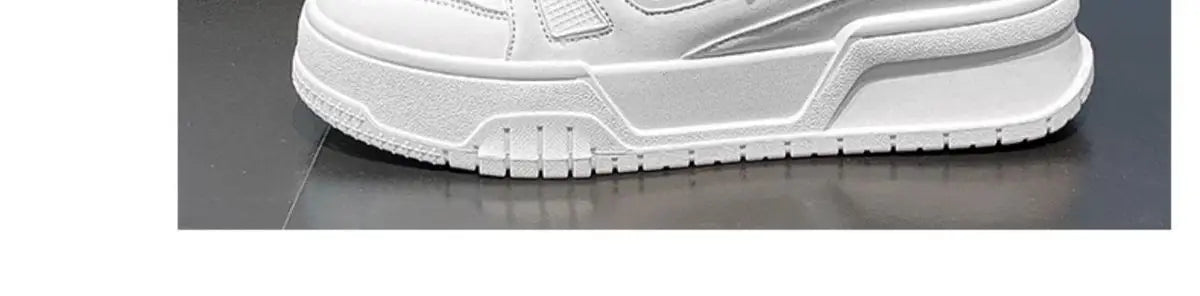 Men's Sneakers Fashion Platform Casual Shoe Skateboard Shoes for Men Lace Up Sports Shoes White Black