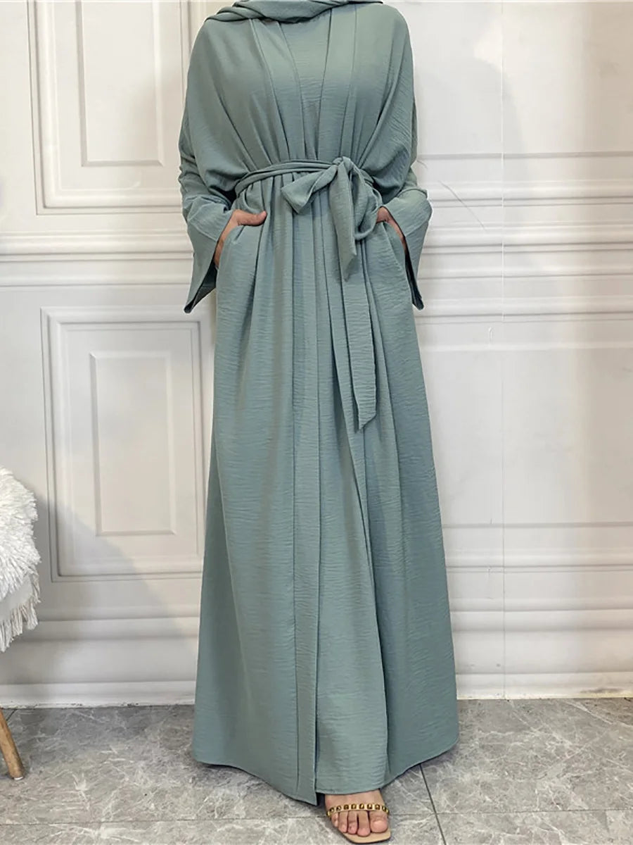 Modest Abayas For Women Muslim Sets Turkey Kaftan Islam Clothing Ramadan Ensembles Musulmans Caftan Marocain Femme Hijab Robe