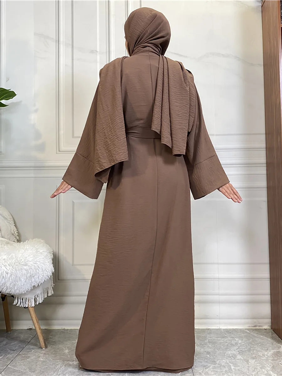 Modest Abayas For Women Muslim Sets Turkey Kaftan Islam Clothing Ramadan Ensembles Musulmans Caftan Marocain Femme Hijab Robe