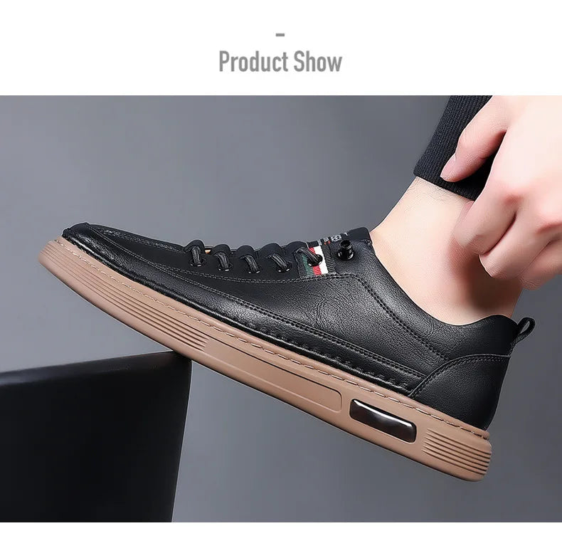 Brand Men's Casual New Leather Shoes for Men Non-slip Sports Shoes Fashion Comfortable Sneakers Male Flat Slip-on Casual Shoes