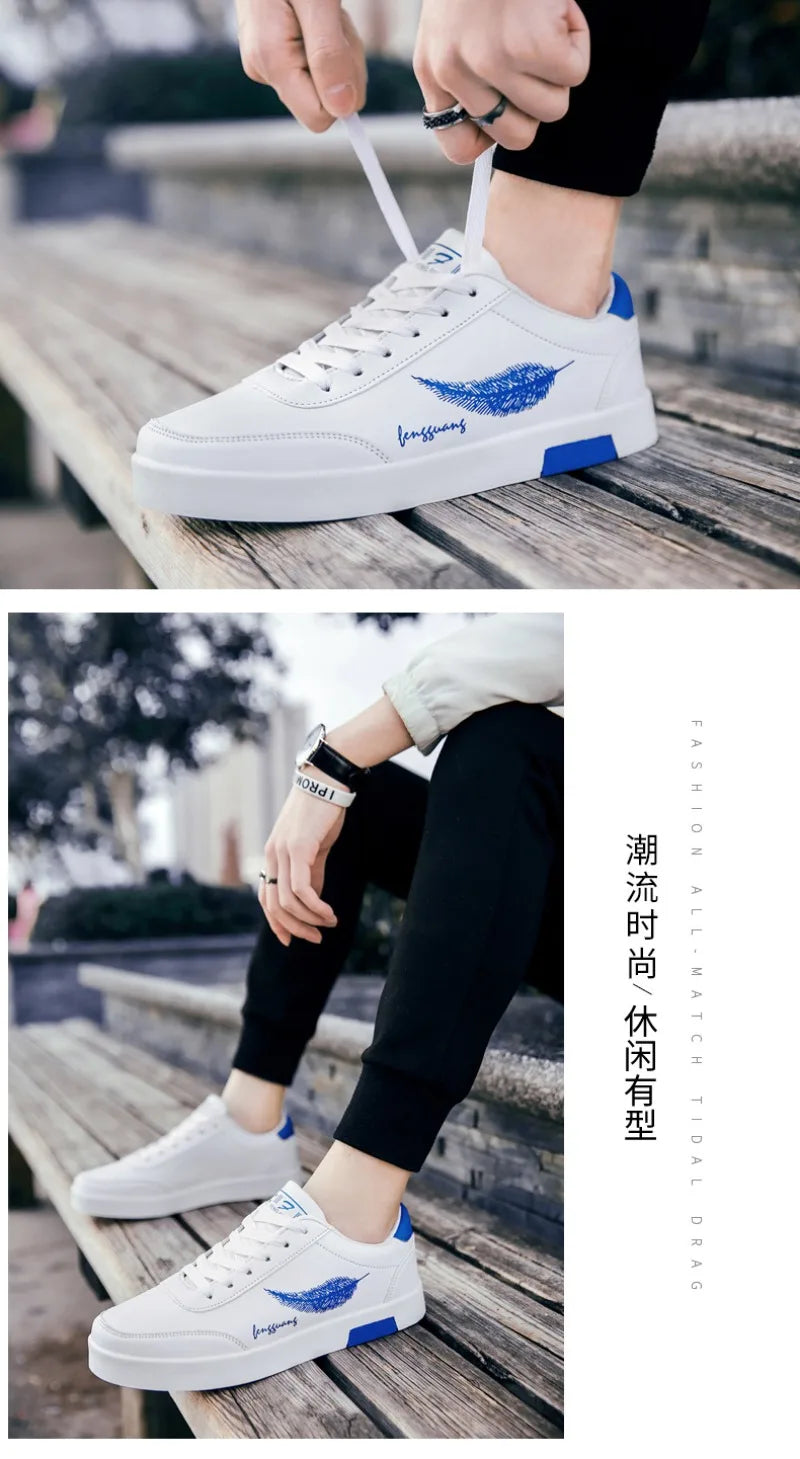 Men's Sneakers Casual Pu Leather Breathable Walking Flat Shoes for Men 2024New Male Tennis Sneaker Soft White Breathable Shoes신발