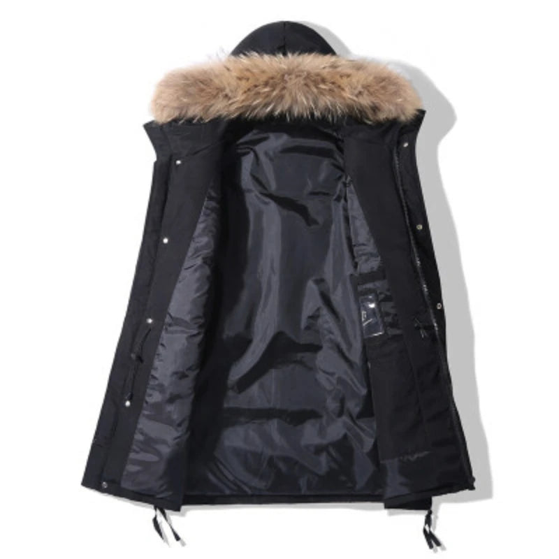 New Big Goose Men's Down Jacket in Winter Korean Version of Youth Long Thick Winter Clothing Daily Casual Warm Fashion Coat