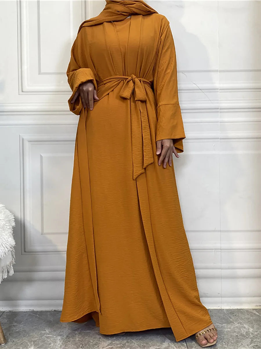 Modest Abayas For Women Muslim Sets Turkey Kaftan Islam Clothing Ramadan Ensembles Musulmans Caftan Marocain Femme Hijab Robe