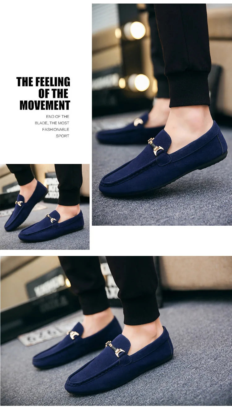 Slip-on Loafers for Men Soft Driving Moccasins High Quality Flats Male Walking Shoes Suede Casual Loafers Summer Men's Shoe