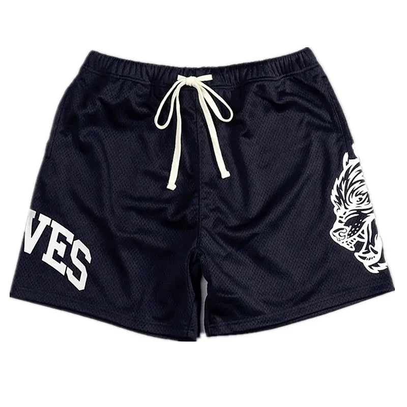 2024 Sports Trendy Men's Pants Summer Men's Sports Fitness Casual Shorts Mesh Breathable Shorts Running Beach Pants