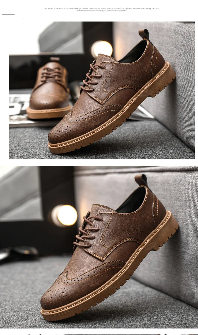 2024 New Men Oxford Shoes Luxury High Quality Brogue Dress Shoes for Men Classic Business Leather Shoes Fashion Men Casual Shoe