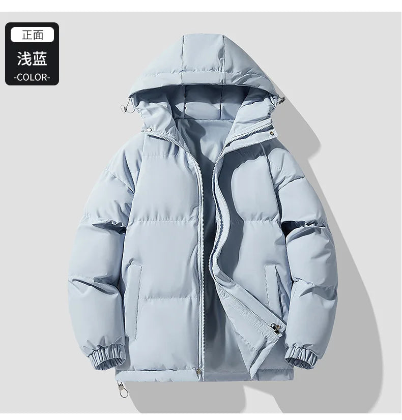 Autumn Winter New Men's Hooded Parkas Solid Warm Couple Jacket Outdoor Casual Outwear Coats Men Cotton Padded Sports Jackets