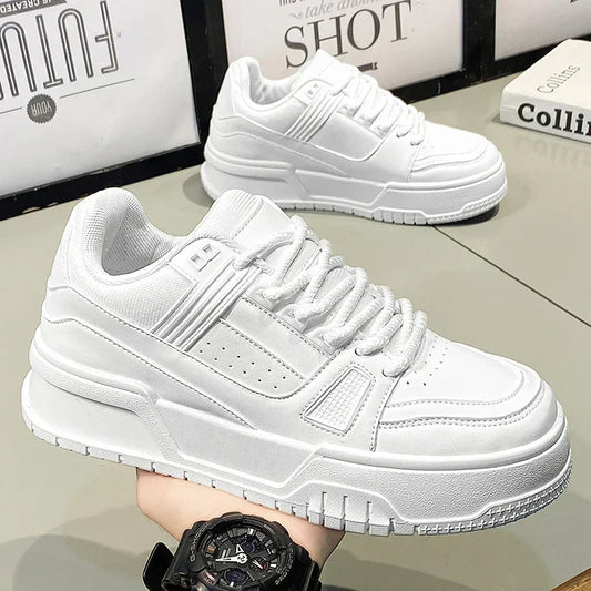 Men's Luxury Sneakers White Leather Casual Shoes Comfortable Running Shoes for Men Luxury Platform Sport Shoes Zapatillas Hombre