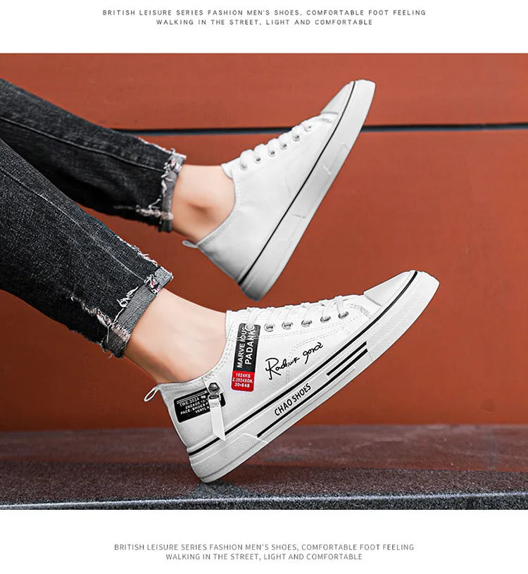 Casual Shoes Men's Canvas Shoes Male Sneakers Breathable Men Sports Shoes Black Cloth Shoe Trend Letter Men Shoe Low Cut Sneaker