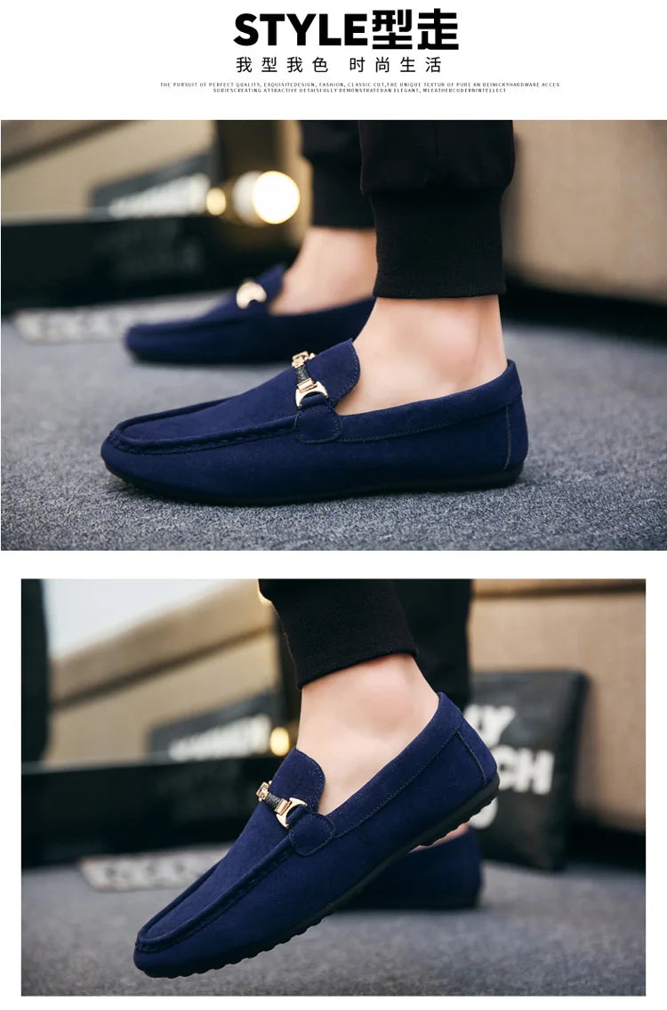 Slip-on Loafers for Men Soft Driving Moccasins High Quality Flats Male Walking Shoes Suede Casual Loafers Summer Men's Shoe