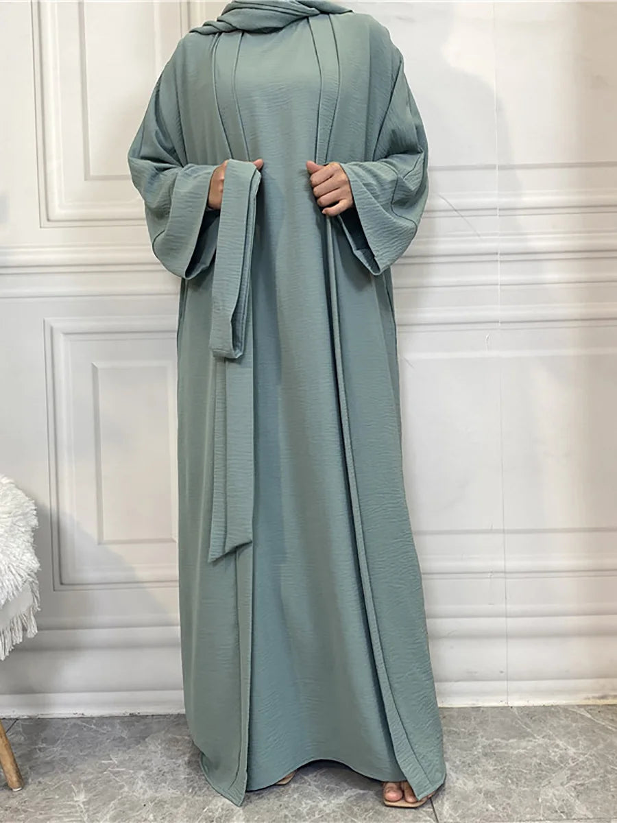 Modest Abayas For Women Muslim Sets Turkey Kaftan Islam Clothing Ramadan Ensembles Musulmans Caftan Marocain Femme Hijab Robe