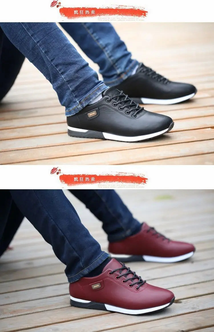 Brand Men's Casual Shoes PU Leather Business Men Shoes Warm Man Board Shoes for Men Outdoor Casual Sneakers Sapatos Masculinos