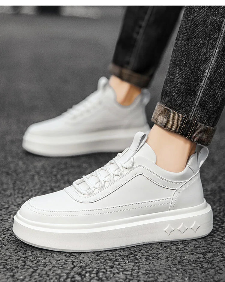 High Quality Men Sports Shoes Pu Leather Platform Casual Shoes for Men Fashion Male Vulcanized Shoes Comfortable Tennis Shoes