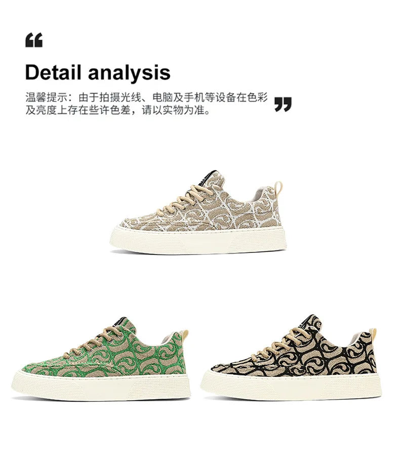 Designer Men Shoes New Prints Male Sneakers Canvas Shoes for Men Trendy Street Skateboard Shoes Spring Autumn Lace Male Footwear