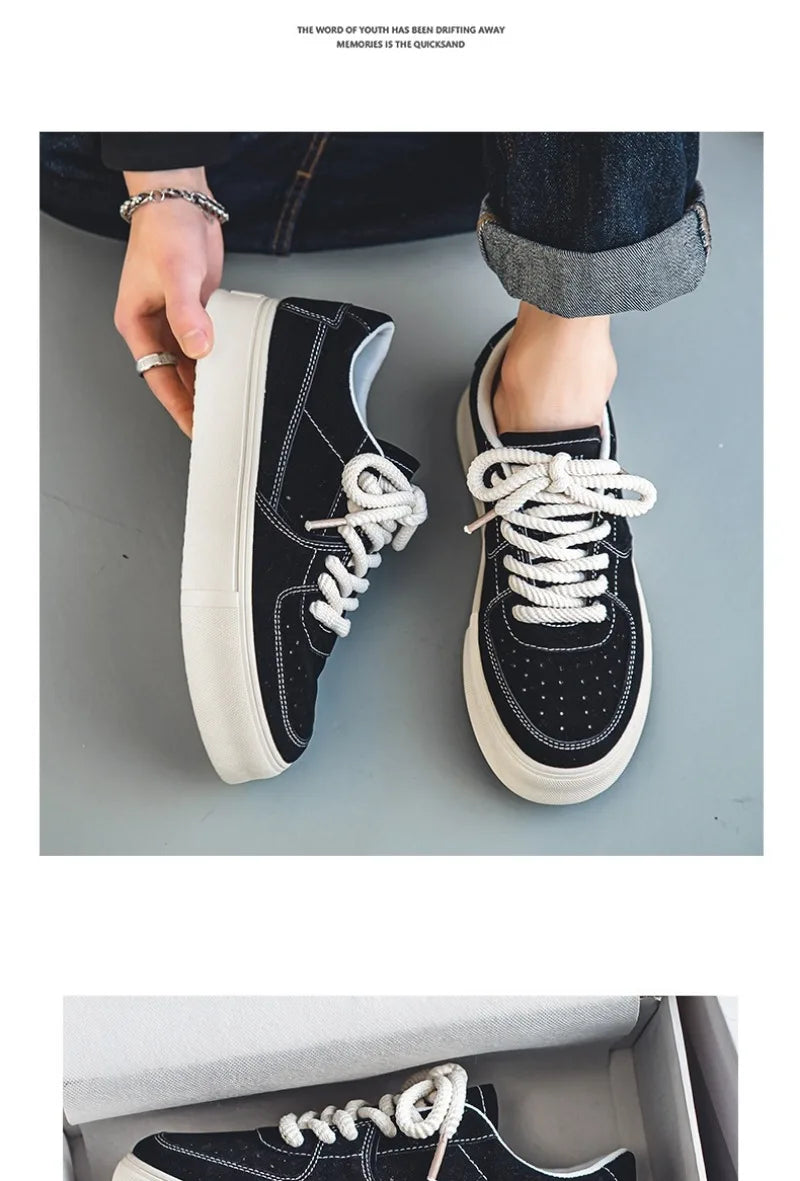 2024 Men Sneakers Fashion Fall New Canvas Shoes Classic Breathable Canvas Casual Shoes Pattern Lace Up Vulcanized Shoes For Men