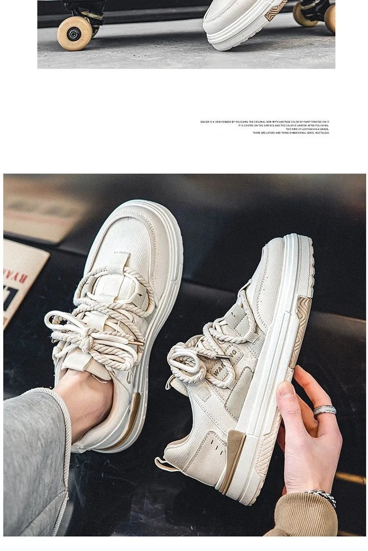 Men Skateboarding Shoes Canvas Comfortable Thick Bottom Platform Shoes Men Casual Vulcanized Shoes Sneakers Student Shoes2024