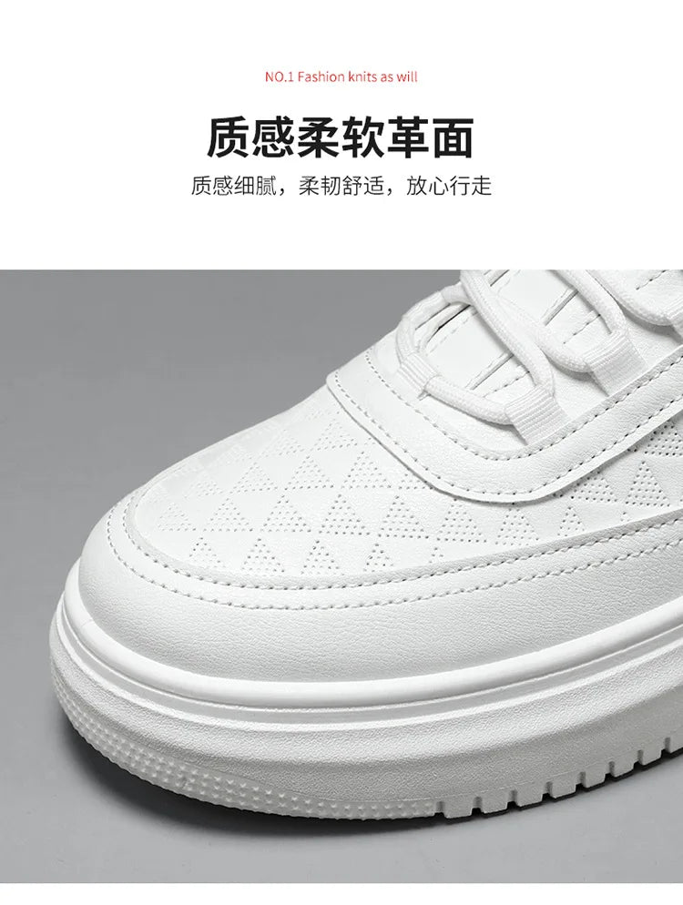 Men's Casual Sneaker Light Walking Tennis Shoes for Men 2024 Fashion Outdoor Thick Non-slip Platform White Shoes Male Zapatillas