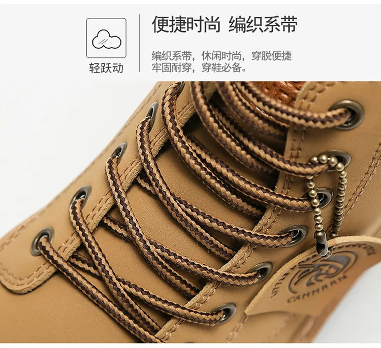 2024 Autumn New Men's Luxury Boots Comfortable Breathable Waterproof Men's Shoes Fashionable Men's Work Boots Motorcycle Boots