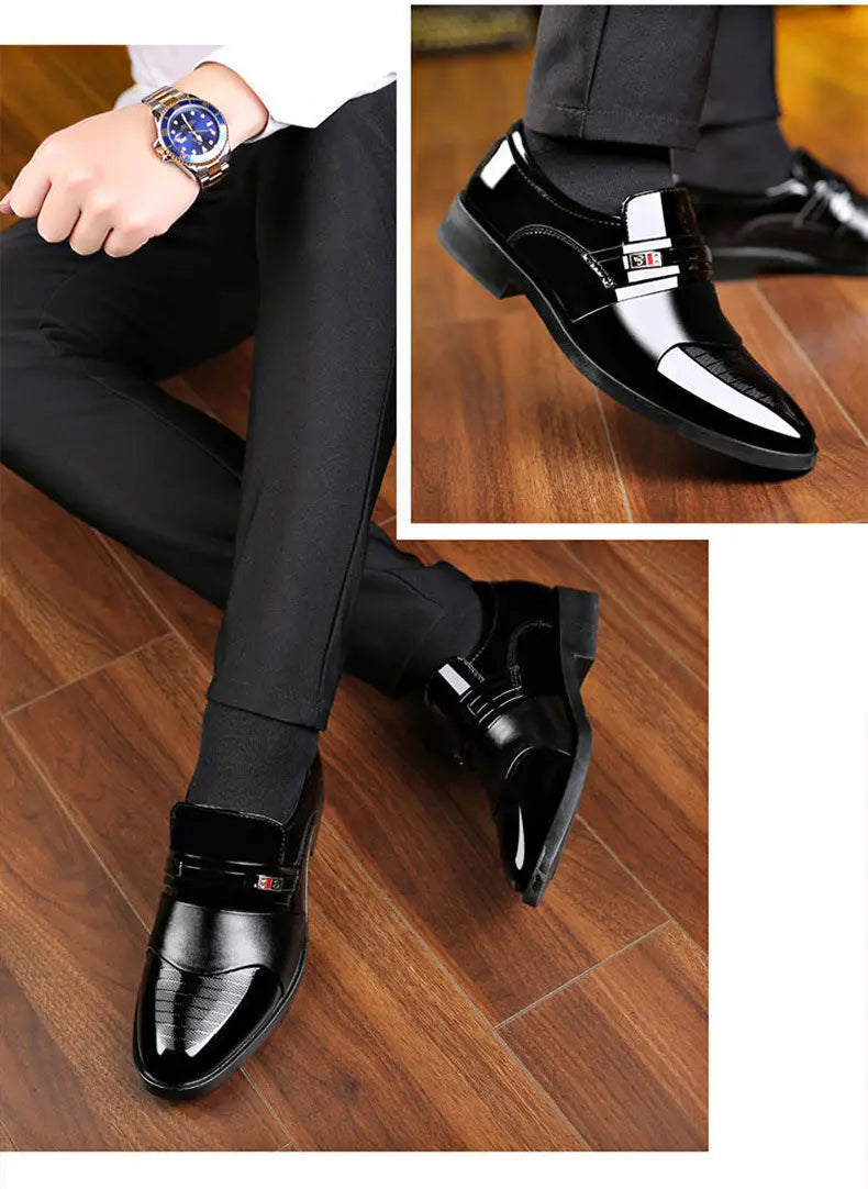 Luxury Men's Dress Shoes Elegant Mens Wedding Party High Quality Dress Shoes Social Man Dress Shoes Round Toe Office Men Loafers