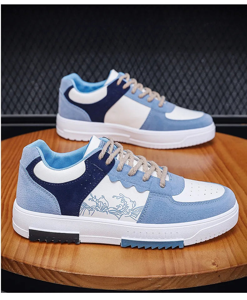 2023Men's Sneakers Flat Student Shoes Breathable Fashion Lace-Up Sneakers Men's Comfort Sports Jogging Shoes Zapatillas Hombre