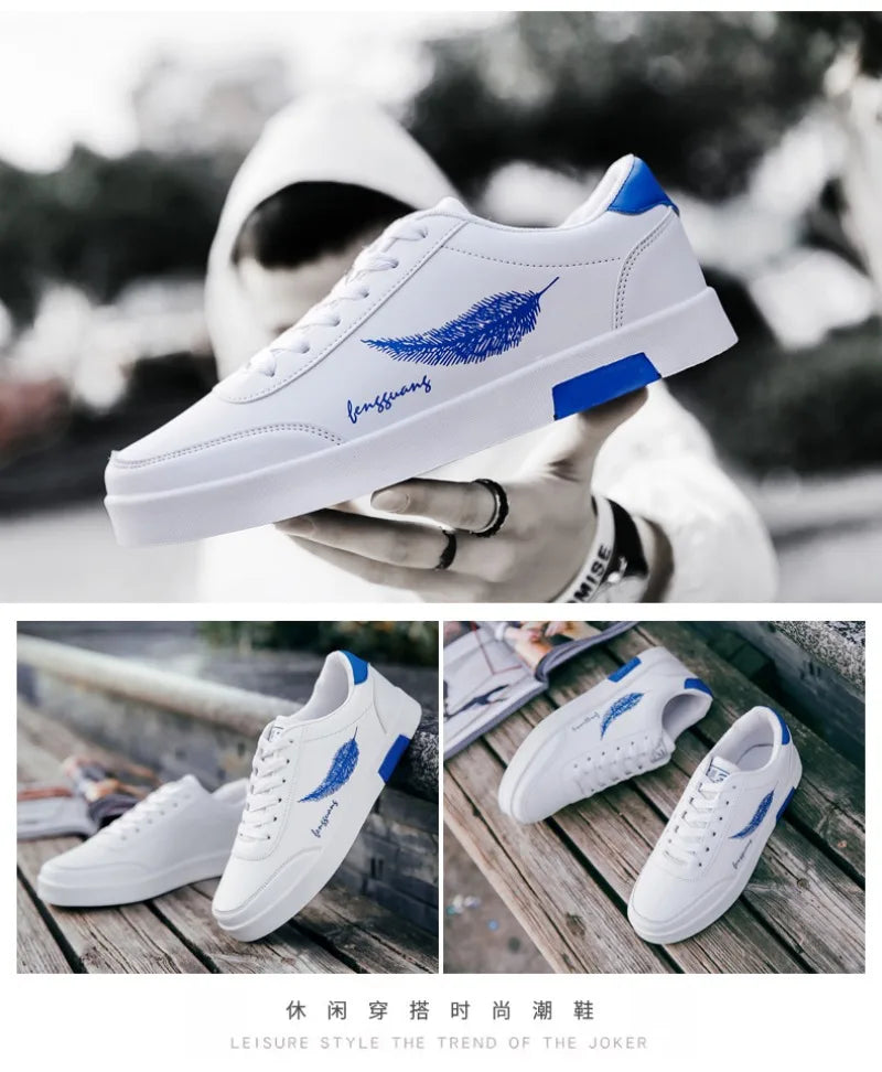 Men's Sneakers Casual Pu Leather Breathable Walking Flat Shoes for Men 2024New Male Tennis Sneaker Soft White Breathable Shoes신발