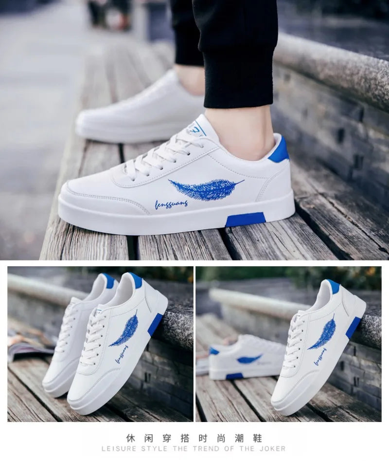 Men's Sneakers Casual Pu Leather Breathable Walking Flat Shoes for Men 2024New Male Tennis Sneaker Soft White Breathable Shoes신발