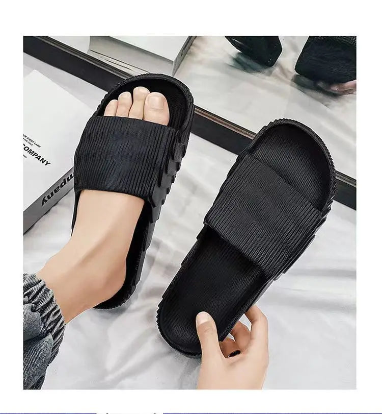 Soft Home Slippers Couple Summer Indoor Skid Proof Bathroom Slippers Sandals Hotel Solid Color Men Women Flip Flops Flat Shoes