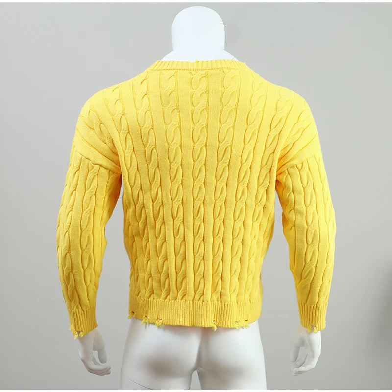 Fashion Solid Fleece Turtleneck Sweater For Male Casual Loose Long Sleeve Knitted Pullover 2024 Autumn Thicken Warm Men's Jumper