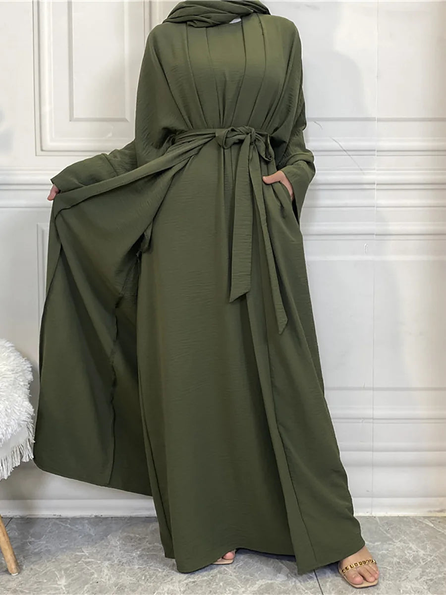 Modest Abayas For Women Muslim Sets Turkey Kaftan Islam Clothing Ramadan Ensembles Musulmans Caftan Marocain Femme Hijab Robe