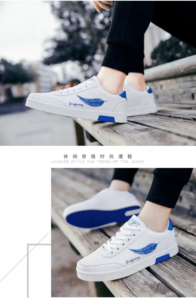 Men's Sneakers Casual Pu Leather Breathable Walking Flat Shoes for Men 2024New Male Tennis Sneaker Soft White Breathable Shoes신발