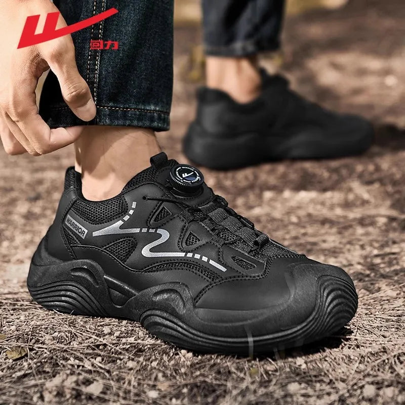 Warrior shoes men's spring and autumn style all-match outdoor men's leisure hiking sports mountaineering daddy men's shoes