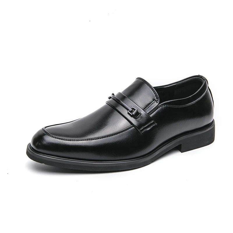 Classic Men's Casual Loafers Driving Shoes Moccasin Fashion Male Comfortable Wedding Leather Shoes Men Business Black Dress Shoe