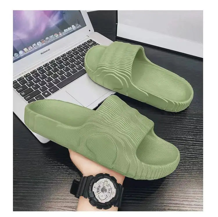 Soft Home Slippers Couple Summer Indoor Skid Proof Bathroom Slippers Sandals Hotel Solid Color Men Women Flip Flops Flat Shoes