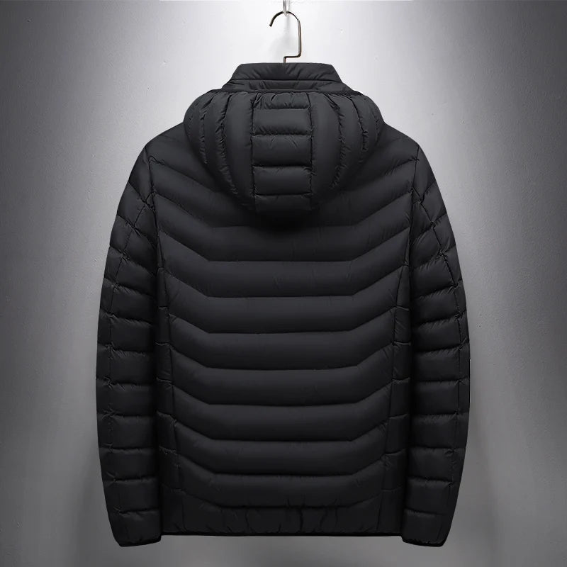 Winter Multi Zone Heating Jacket 2024 New Men's USB Intelligent Heating Waterproof Hooded Top Cold Resistant Warm Cotton Coat